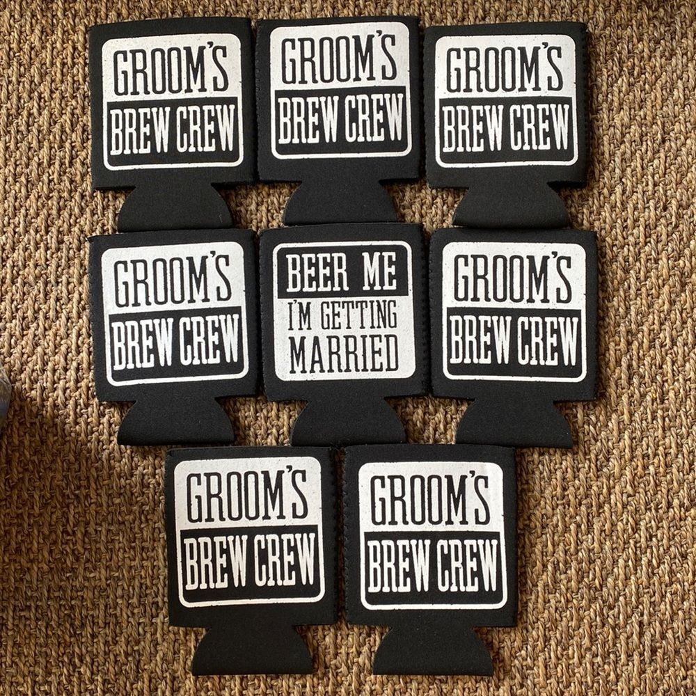 Grooms brew crew beer me im getting married beer koozie